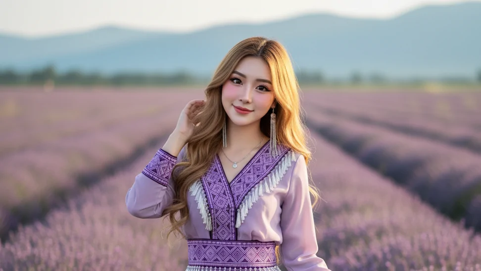 Lavender Dreams สไตล์ม้งที่ไม่เหมือนใคร ละมุนละไมในทุ่งลาเวนเดอร์ แฟชั่นพอร์ตเทรตสาวม้ง